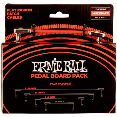 Ernie Ball Multi-Pack Flat Ribbon Patch Cable - Red