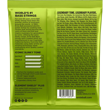 Ernie Ball Regular Slinky Nickel Wound Medium Scale Bass Strings
