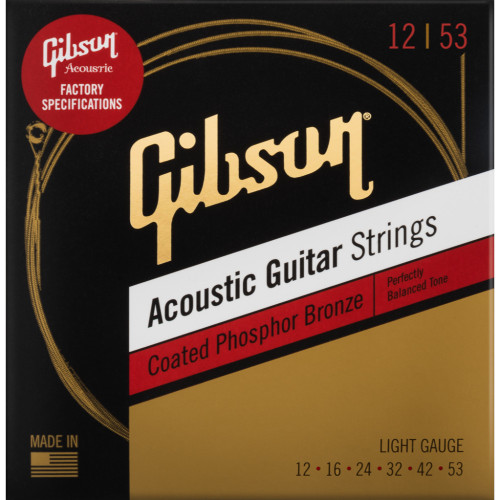Gibson Gear 12-53 Coated Phosphor Bronze Acoustic Guitar Strings