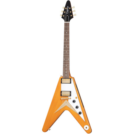 Epiphone 1958 Korina Flying V (White Pickguard) - Aged Natural