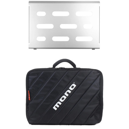 Mono Pedalboard Small, Silver and Club Accessory Case 2.0, Black