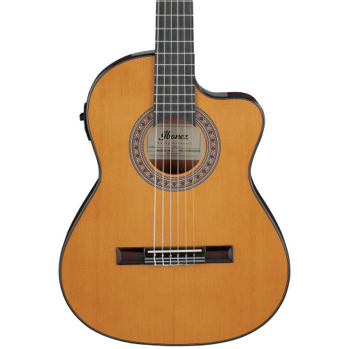 Ibanez 3/4 Thinline Cutaway Classical Guitar, Amber High Gloss