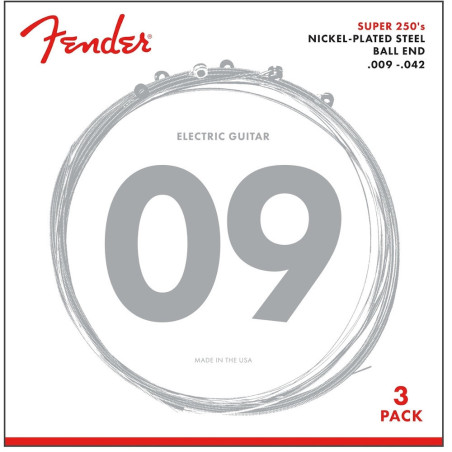 Fender 3-Pack Super 250\'s Nickel-Plated Steel Strings