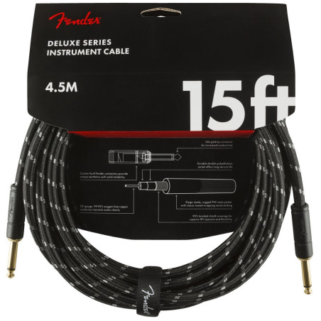Fender Cabo Instrumento Deluxe Series 4,5m, Black Tweed