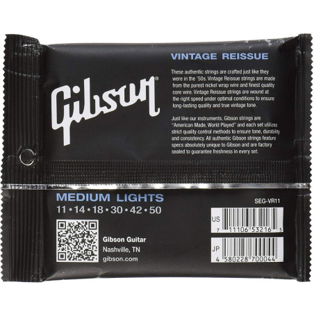 Gibson Gear Vintage Reissue Electric Guitar Strings 11-50