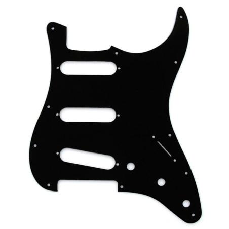 Fender Strat Pickguard Black 11-hole 1-Ply S/S/S