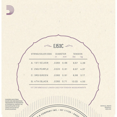 D’Addario EJ53C Pro-Arté Rectified Ukulele, Concert