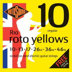 Rotosound R10 Roto Yellows Nickel Electric Guitar Strings 10-46