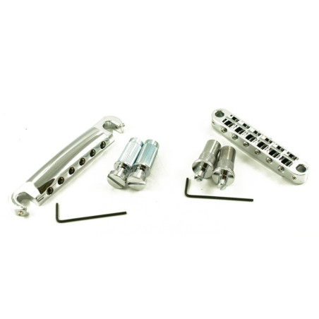 TonePros Locking Metric Tune-O-Matic/Tailpiece Set (Large Posts)