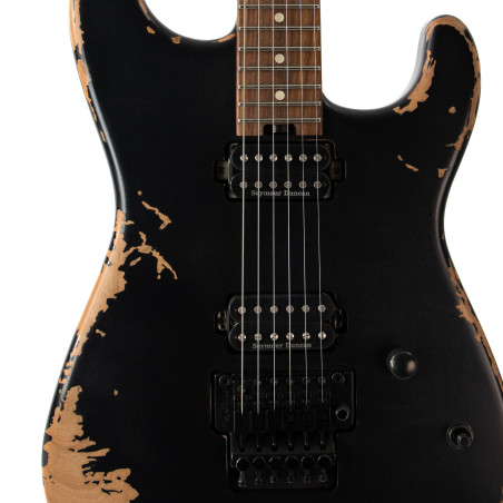 Charvel Pro-Mod Relic San Dimas Style 1 HH FR PF, Weathered Black