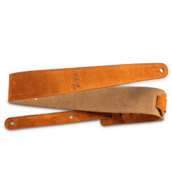Taylor 2.5" Embroidered Suede Guitar Strap, Honey Gold