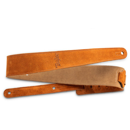 Taylor 2.5" Embroidered Suede Guitar Strap, Honey Gold
