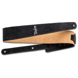 Taylor 2.5" Embroidered Suede Guitar Strap, Black