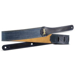 Taylor Blue Denim 2" Guitar Strap - Gold Logo