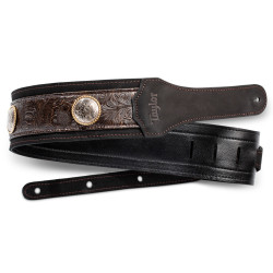 Taylor Grand Pacific 3" Nickel Concho Leather Strap, Black