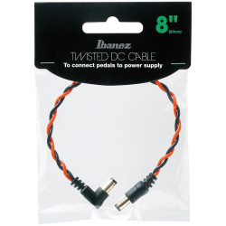 Ibanez DCT08 Twisted DC Cable, Black & Neon Red