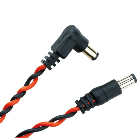 Ibanez DCT08 Twisted DC Cable, Black & Neon Red
