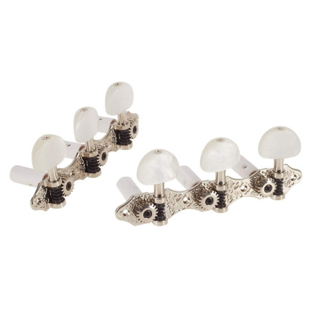 Taylor Nylon Series Guitar Tuners, Pearloid Buttons - Nickel