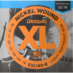 D'Addario Light Top/Heavy Bottom 8-String Electric Guitar Strings