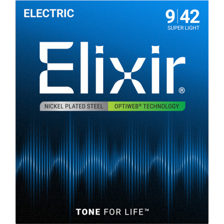Elixir Electric Nickel Plated Steel Strings OPTIWEB 009-042