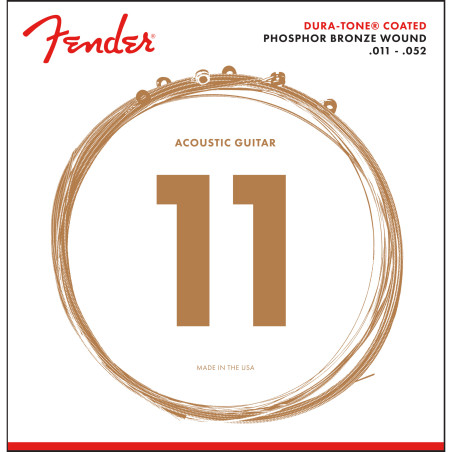 Fender Dura-Tone 860CL Acoustic Guitar Strings, Coated Phosphor Bronze
