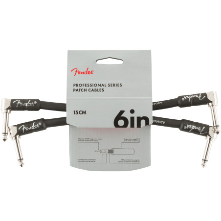 Fender Professional Series Instrument Cable 2-Pack, Angle/Angle, 6", B