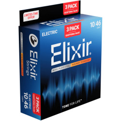 Elixir Cordas Guitarra Elétrica Nanoweb 16567, Light, 10-46, 3-un