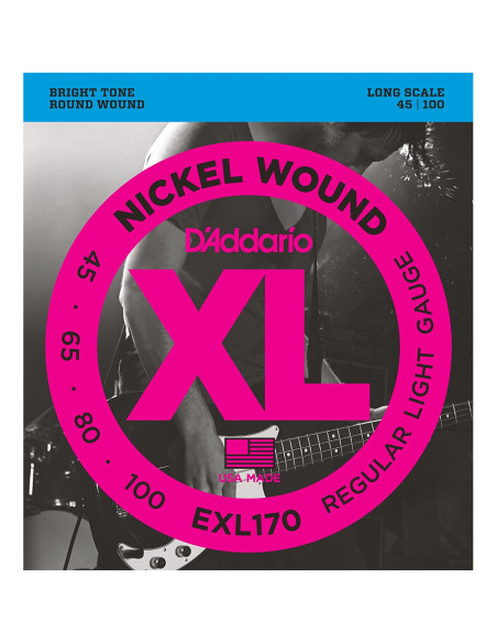D’Addario EXL170 Nickel Wound Bass, Light