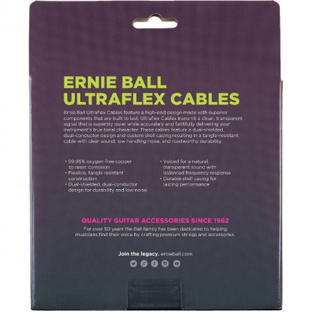 Ernie Ball 30' Coiled Instrument Cable - White