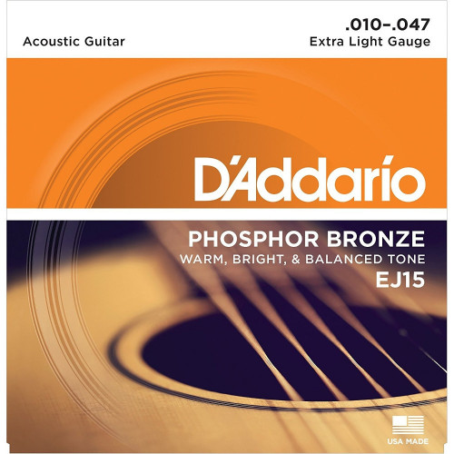D’Addario EJ15 Phosphor Bronze, Extra Light, 10-47